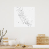 Poster Carte des lieux en Californie (Cuisine)