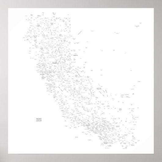 Poster Carte des lieux en Californie (Devant)