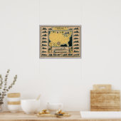 Poster Carte des locomotives des États-Unis (Cuisine)