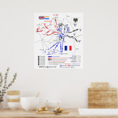 Poster Carte des mouvements stratégiques de la campagne W (Cuisine)