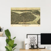 Poster Carte des oiseaux de Boston - 1899 (Walker) BigMap (Bureau à domicile)