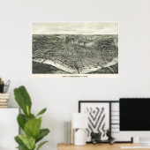 Poster Carte des oiseaux de Cincinnati - 1900 (Henderson) (Bureau à domicile)