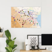 Poster Carte des opérations terrestres de tempête du dése (Bureau à domicile)