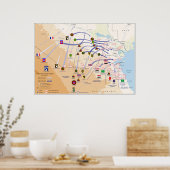 Poster Carte des opérations terrestres de tempête du dése (Cuisine)