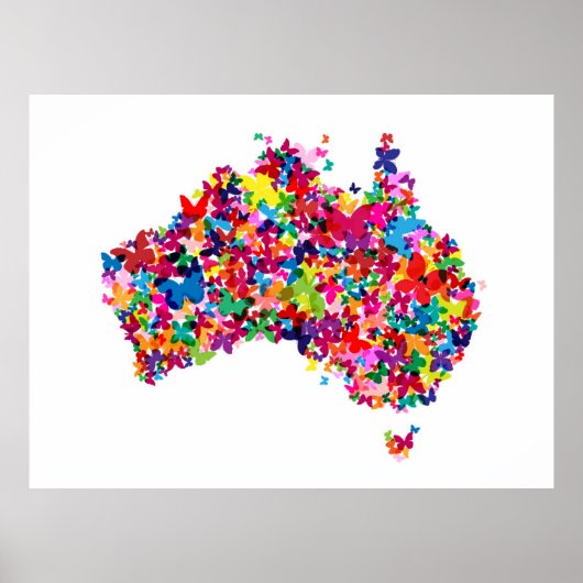 Poster Carte des papillons australiens (Devant)