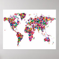 Carte des papillons du monde