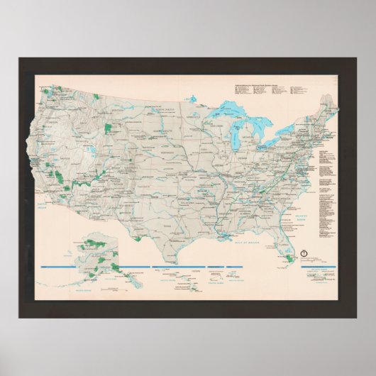 Poster Carte des parcs nationaux des États-Unis (2000) Vi (Devant)