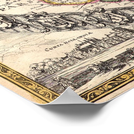 Poster Carte des Pays-Bas (Coin)