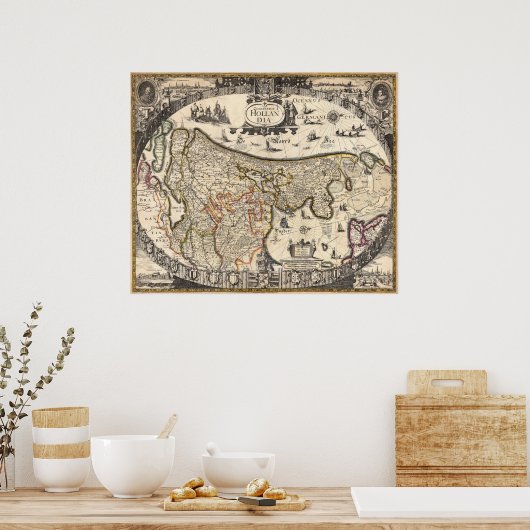 Poster Carte des Pays-Bas (Cuisine)