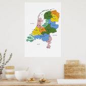 Poster Carte des Pays-Bas (Cuisine)