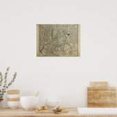 Poster Carte des Pays-Bas 1583 - Leo Belgicus (Cuisine)