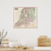 Poster Carte des Pays-Bas 1818 - John Pinkerton (Cuisine)