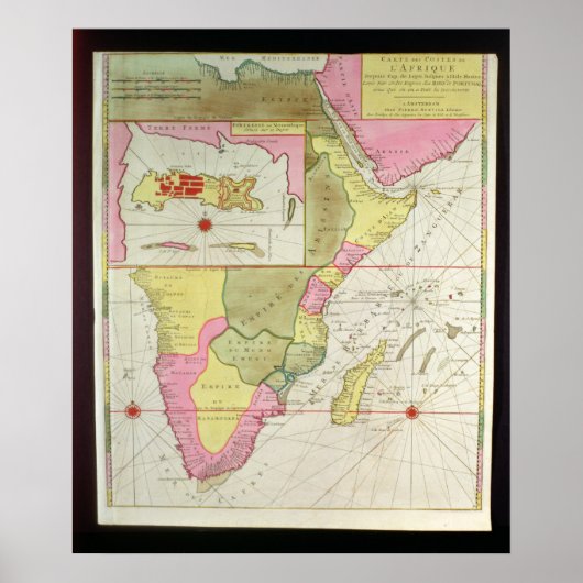 Poster Carte des pays d'Afrique (Devant)