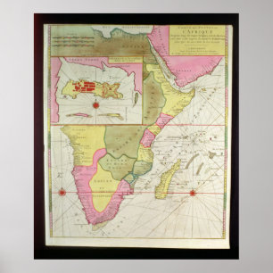 Poster Carte des pays de l'Afrique