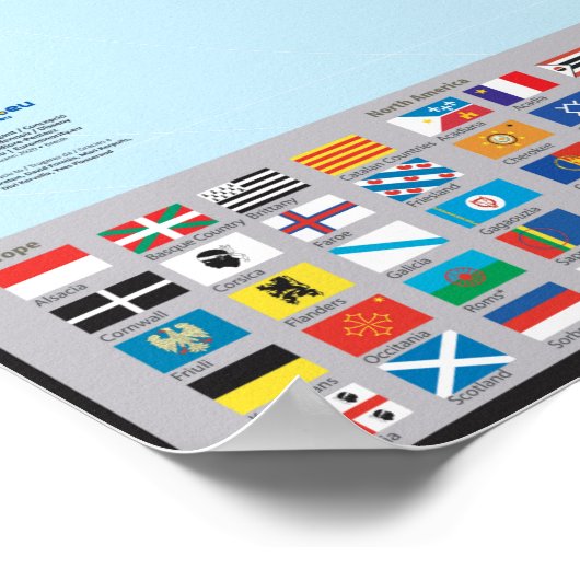 Poster Carte des peuples du monde (Coin)