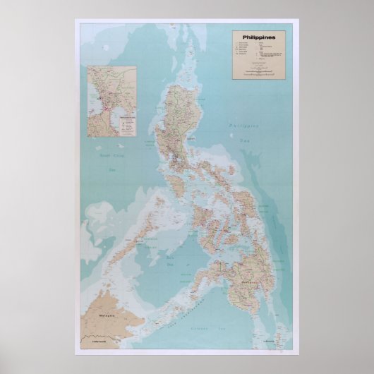 Poster Carte des Philippines (1990) (Devant)