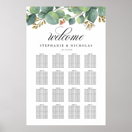 Poster Carte des places de l'Eucalyptus (Devant)