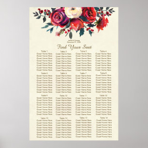 Poster carte des places de noces de noël