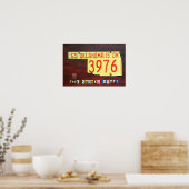 Poster Carte des plaques de licence de l'Oklahoma (Cuisine)