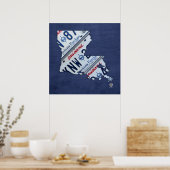 Poster Carte des plaques de licence d'état Louisiane (Cuisine)