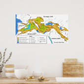 Poster Carte des plaques tectoniques de la Méditerranée & (Cuisine)