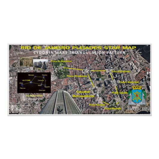 Poster Carte des pléiades de Rio de Janeiro (Devant)
