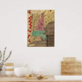 Poster Carte des points d'intérêt de la Nouvelle-Angleter (Cuisine)