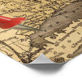 Poster Carte des points d'intérêt de la Nouvelle-Angleter (Coin)