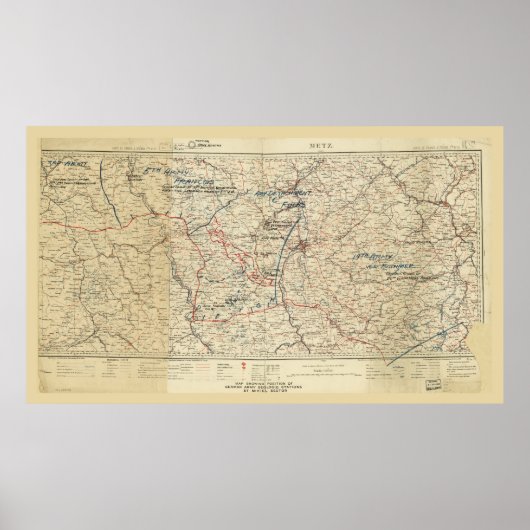 Poster Carte des positions de l'armée allemande de la Pre (Devant)