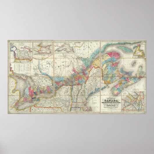 Poster Carte Des Provinces Du Canada (Devant)