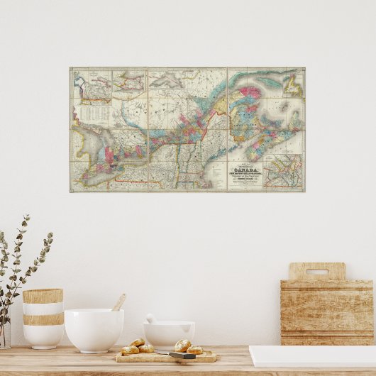 Poster Carte Des Provinces Du Canada (Cuisine)