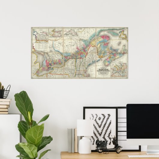 Poster Carte Des Provinces Du Canada (Bureau à domicile)