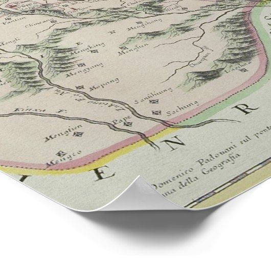 Poster Carte des provinces en Chine (Coin)