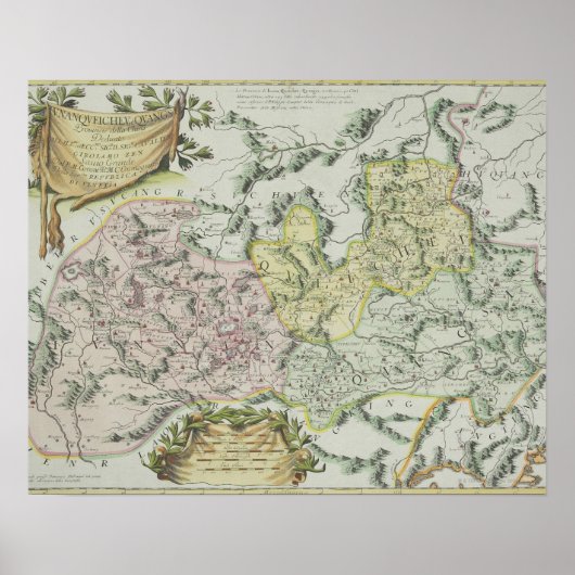 Poster Carte des provinces en Chine (Devant)