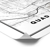 Poster Carte des Quad Cities (Coin)
