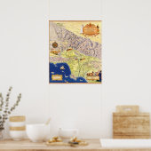 Poster Carte des Ranchos espagnols et mexicains de Los An (Cuisine)