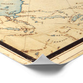 Poster Carte des régions arctiques et adjacentes (1855) (Coin)