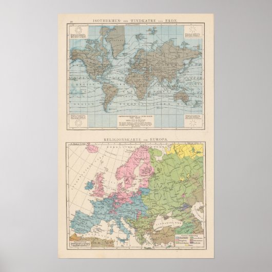 Poster Carte des religions en Europe (Devant)