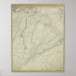 Poster Carte des réseaux fluviaux