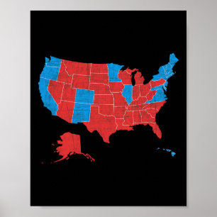 Poster Carte des résultats des élections de 2024 Victoire