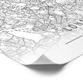 Poster Carte des rues de Londres moderne, Angleterre (Coin)