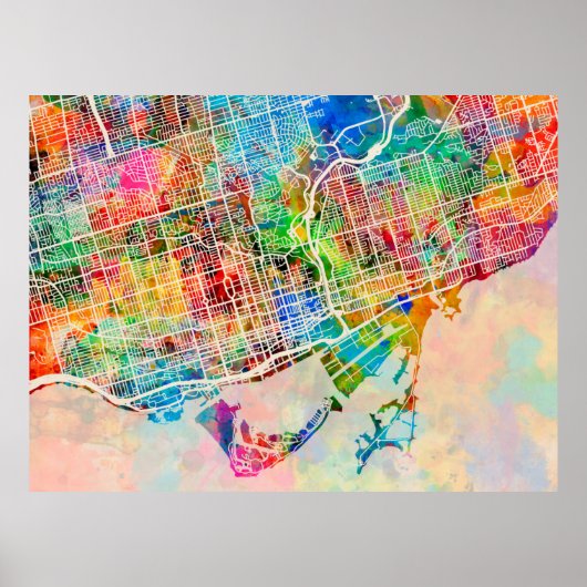 Poster Carte des rues de Toronto (Devant)