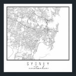 Poster Carte des rues Sydney Australie<br><div class="desc">Carte des rues Sydney Australie</div>