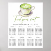 Poster Carte des sièges Mariage à thé Matcha (Devant)