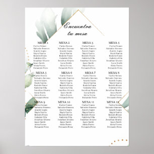 Poster Carte des sièges mariage de verdure en Espagne