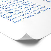 Poster Carte des sièges Mariages bleu et mauve de la Mari (Coin)