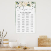 Poster Carte des sièges mariages de rose blanche (Cuisine)