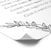 Poster Carte des sièges mariages en feuille gris foncé (Coin)