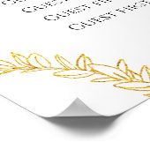 Poster Carte des sièges mariages en or noir blanc ovale (Coin)