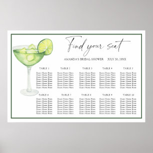 Poster Carte des sièges Mariages Margarita Cocktail